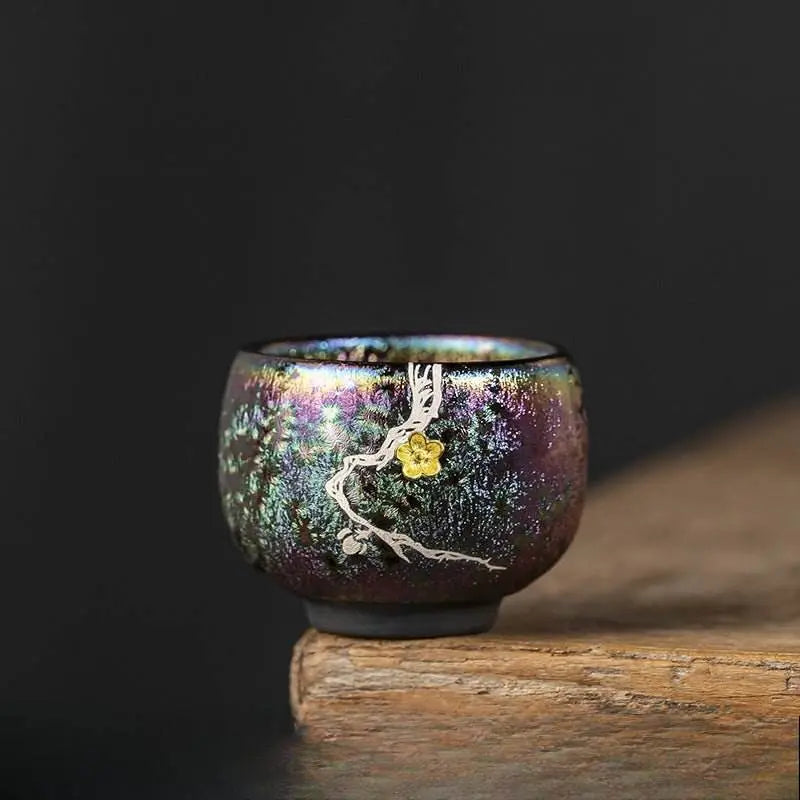 handmade jianzhan tea cup – silver kintsugi cups, gifting relax & cultural mastery - star8s