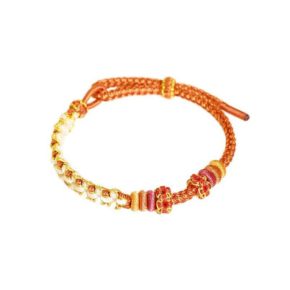 Handmade Lily of the Valley & Peach Blossom Red String Bracelet – Cute, Adjustable Couples | STAR8S - STAR8S