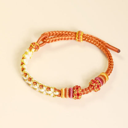 Handmade Lily of the Valley & Peach Blossom Red String Bracelet – Cute, Adjustable Couples | STAR8S - STAR8S