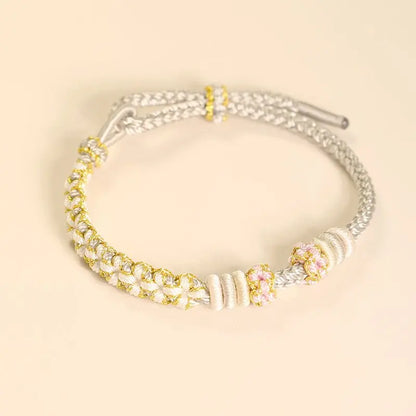 Handmade Lily of the Valley & Peach Blossom Red String Bracelet – Cute, Adjustable Couples | STAR8S - STAR8S