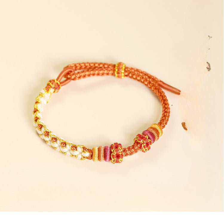 handmade lily of the valley & peach blossom red string bracelet – cute, adjustable couples | star8s - star8s