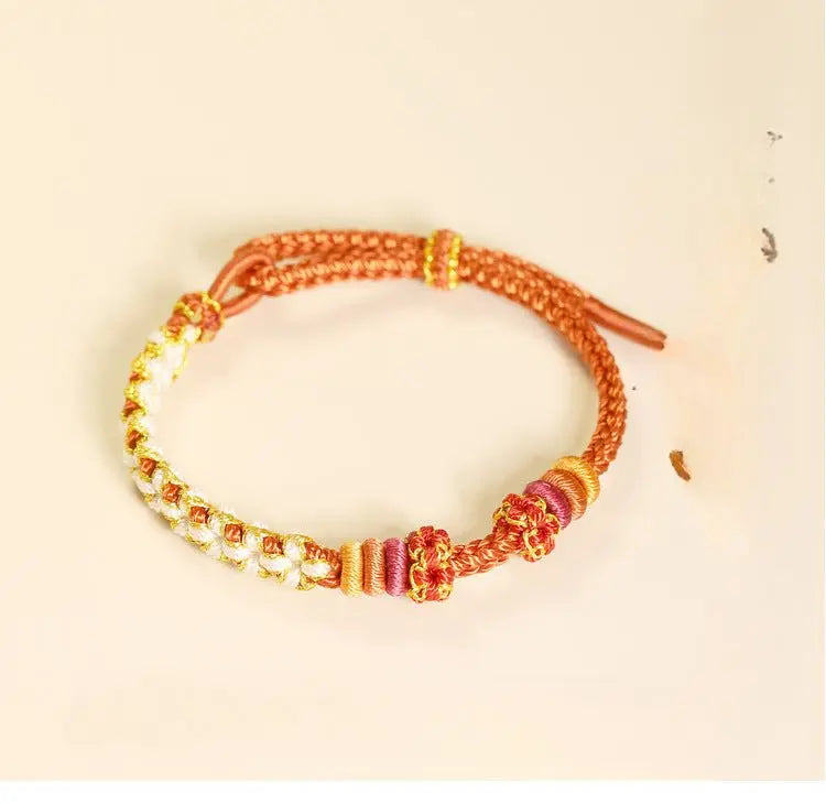 Handmade Lily of the Valley & Peach Blossom Red String Bracelet – Cute, Adjustable Couples | STAR8S - STAR8S