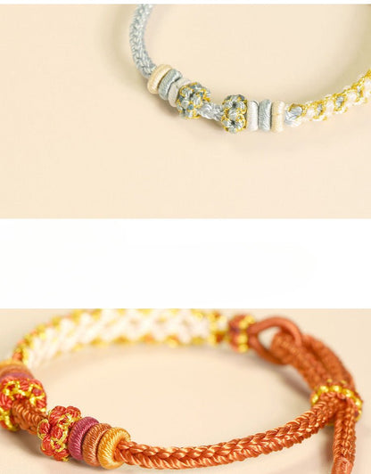 Handmade Lily of the Valley & Peach Blossom Red String Bracelet – Cute, Adjustable Couples | STAR8S - STAR8S