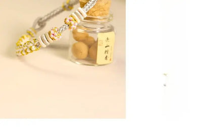 Handmade Lily of the Valley & Peach Blossom Red String Bracelet – Cute, Adjustable Couples | STAR8S - STAR8S