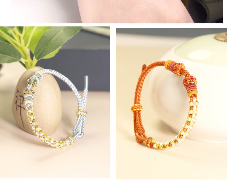 Handmade Lily of the Valley & Peach Blossom Red String Bracelet – Cute, Adjustable Couples | STAR8S - STAR8S