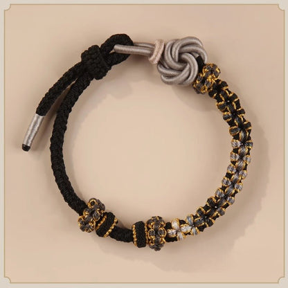 Handmade Mandala Peach Blossom Knot Red String Bracelet - Adjustable Jewelry for Women & Couples - STAR8S