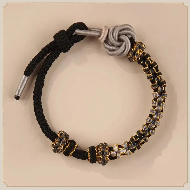 Handmade Mandala Peach Blossom Knot Red String Bracelet - Adjustable Jewelry for Women & Couples - STAR8S