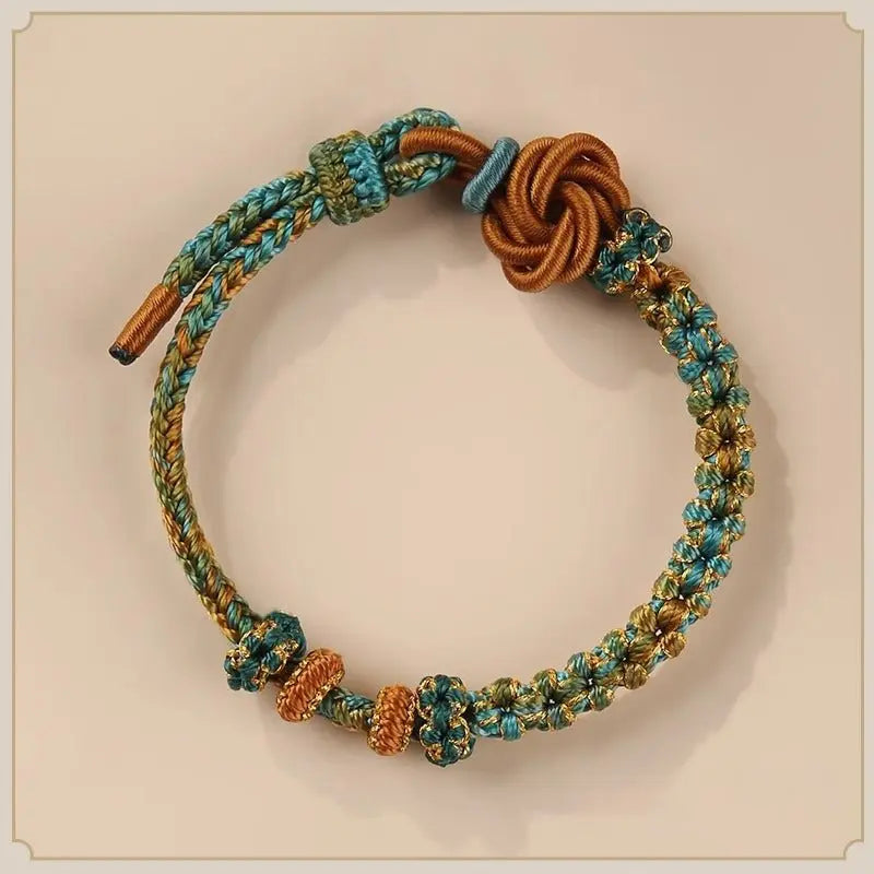 Handmade Mandala Peach Blossom Knot Red String Bracelet - Adjustable Jewelry for Women & Couples - STAR8S