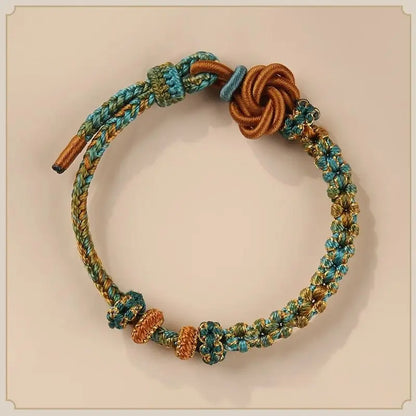 Handmade Mandala Peach Blossom Knot Red String Bracelet - Adjustable Jewelry for Women & Couples - STAR8S