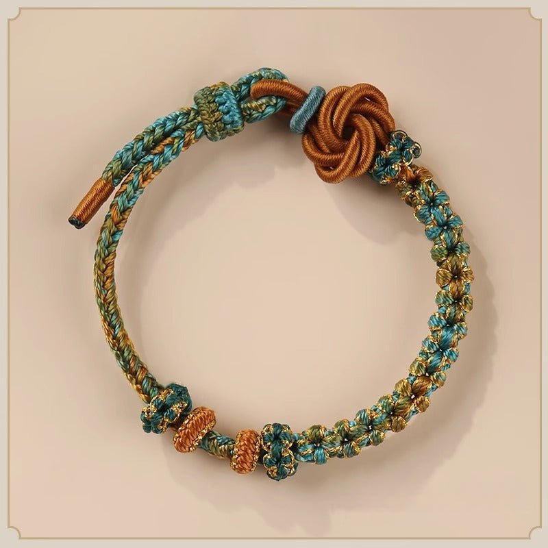 Handmade Mandala Peach Blossom Knot Red String Bracelet - Adjustable Jewelry for Women & Couples - STAR8S