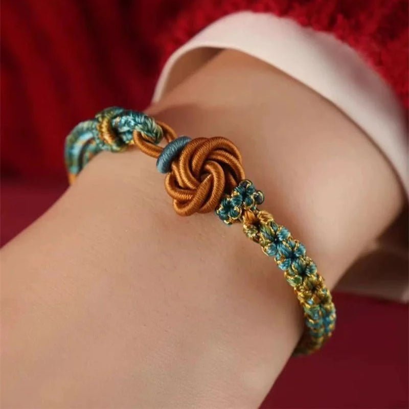 handmade mandala peach blossom knot red string bracelet - adjustable jewelry for women & couples - star8s