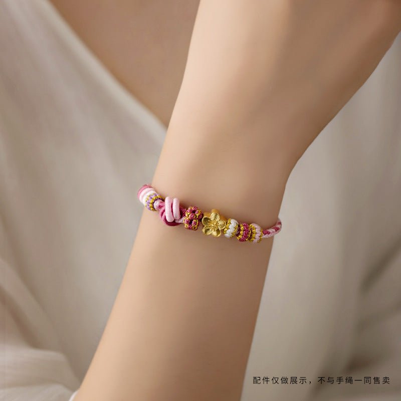 handmade peach blossom red string bracelet for couples symbolic of love and blessings | star8s - star8s