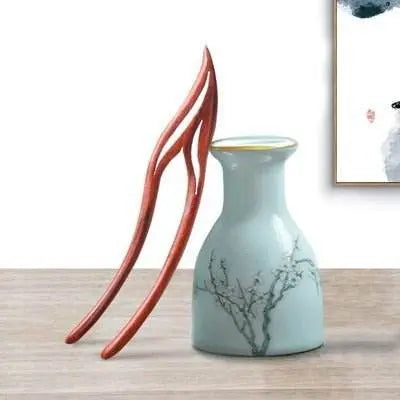 Handmade Peach Wood Double Prong Hairpin for Vintage & Modern Bun, Token of Love - STAR8S