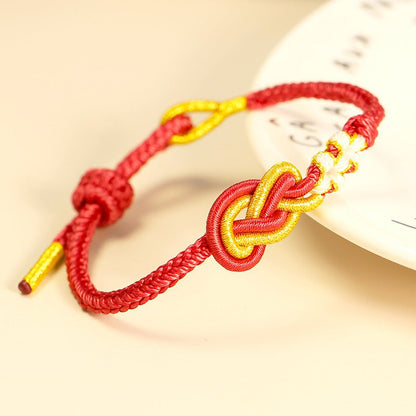 Handmade Pipa Knot Chinese Knot Peach Blossom Red String Bracelet | STAR8S