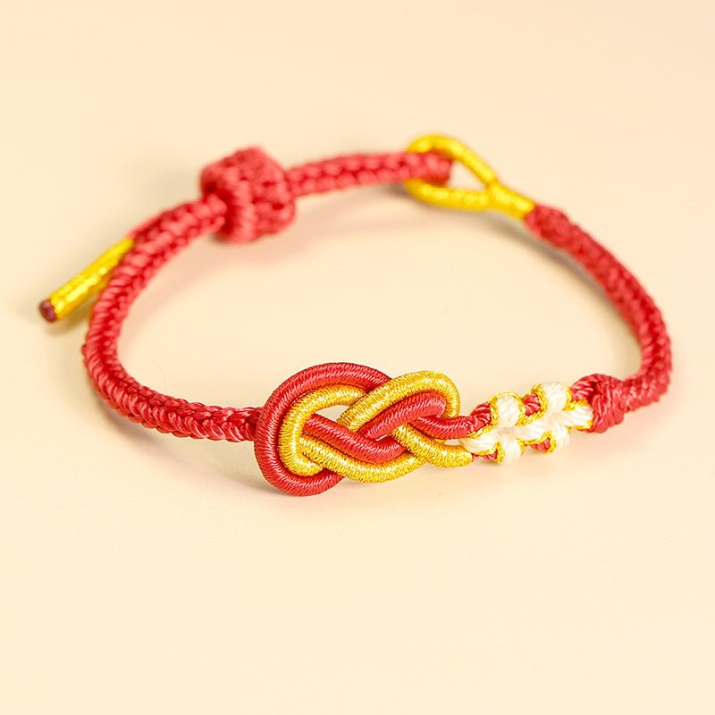 Handmade Pipa Knot Chinese Knot Peach Blossom Red String Bracelet | STAR8S