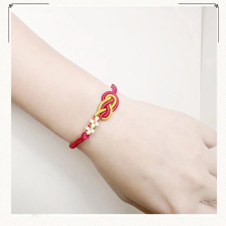 Handmade Pipa Knot Chinese Knot Peach Blossom Red String Bracelet | STAR8S - STAR8S