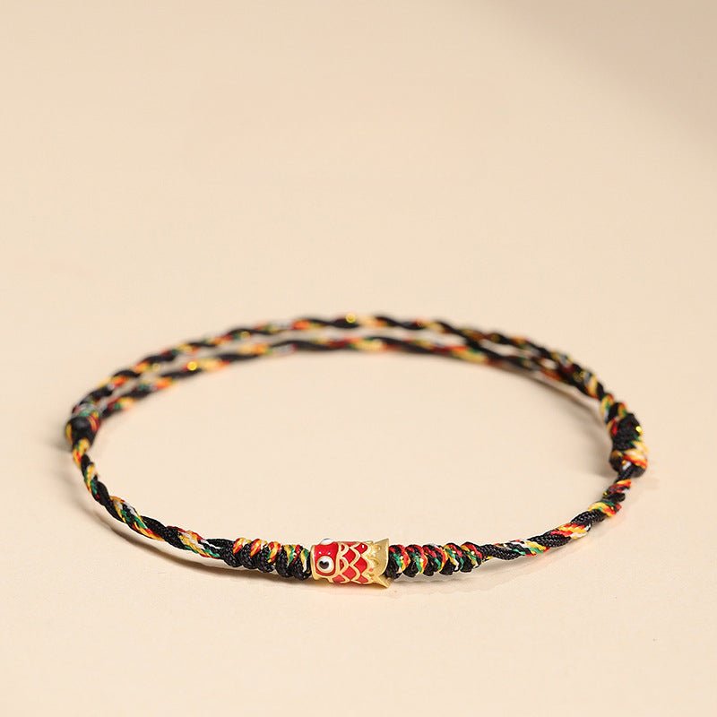 handmade red string bracelet - five - color luck koi bracelet for women, adjustable, perfect for dragon boat festival - star8s