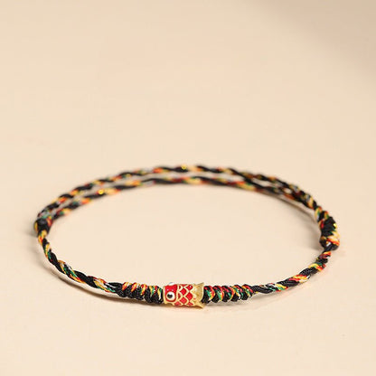 Handmade Red String Bracelet - Five - Color Luck Koi Bracelet for Women, Adjustable, Perfect for Dragon Boat Festival - STAR8S