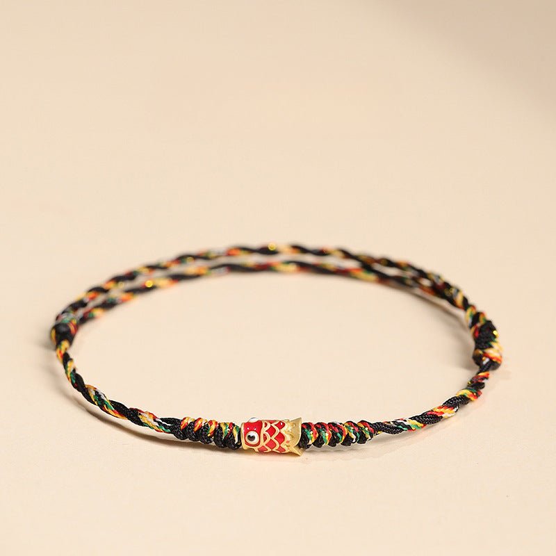 handmade red string bracelet - five - color luck koi bracelet for women, adjustable, perfect for dragon boat festival - star8s