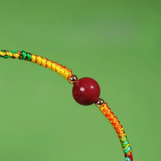 Handmade Red String Bracelet – Adjustable Five - Color Luck Bracelet with Red Sand Bead for Children and Adults - STAR8S