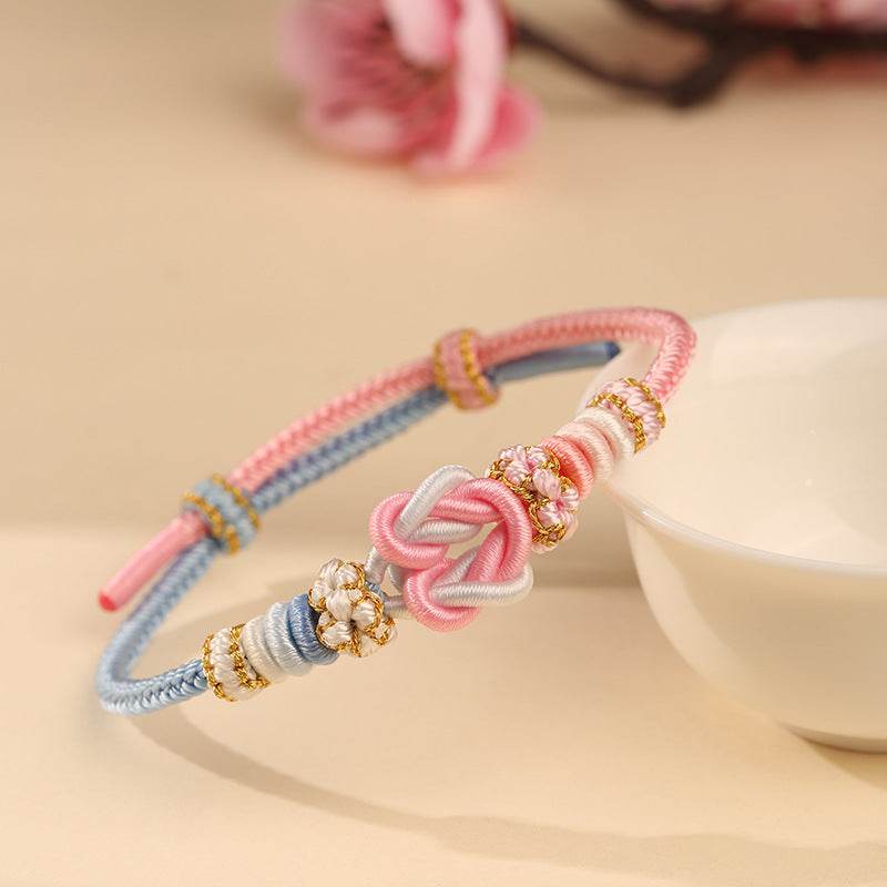sky - blue taoyao love - knot hand rope, hand - woven diy couple jewelry - star8s