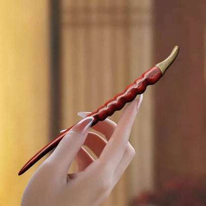 Handmade Wood - carved Hairpin, Stylish for Hanfu & Custom Gifting - STAR8S