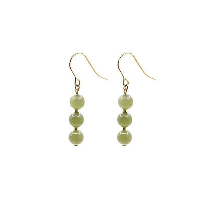 Hetian Jade Line Earrings - 14k gold-plated Elegant Goddess | STAR8S