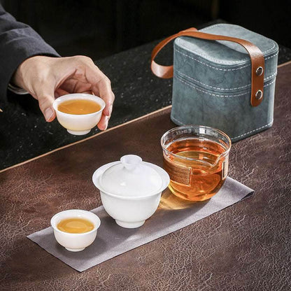 Ice Jade Kuaike Cup Portable Gongfu Tea Set for Outdoor Gift - STAR8S