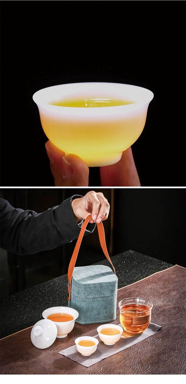 ice jade kuaike cup portable gongfu tea set for outdoor gift - star8s