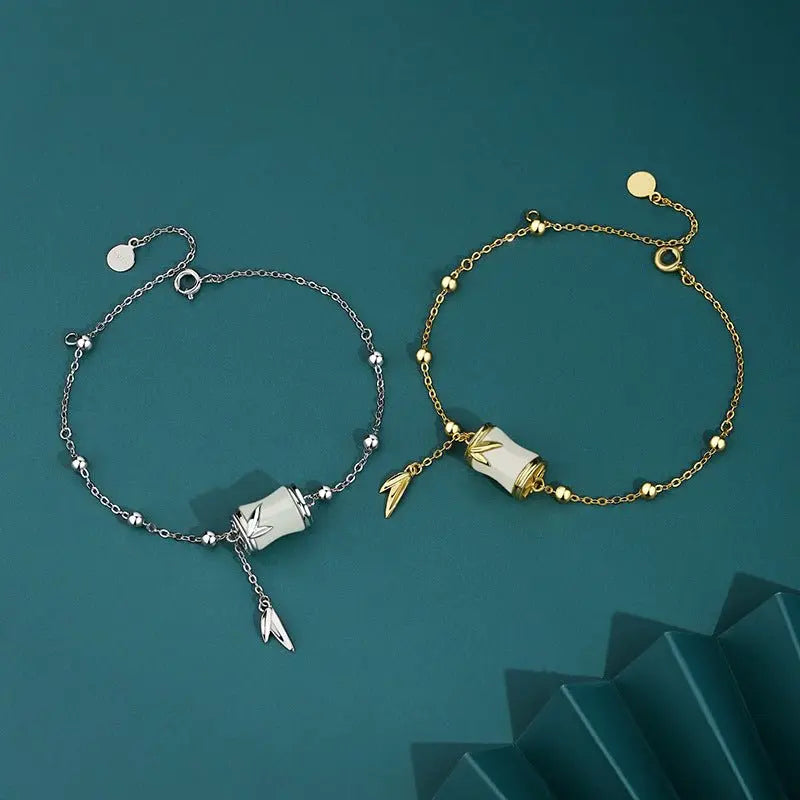 Gold Jade Bracelet: Hetian Bamboo 925 Silver | STAR8S