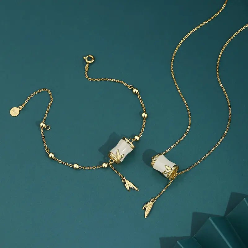 gold jade bracelet: hetian bamboo 925 silver | star8s
