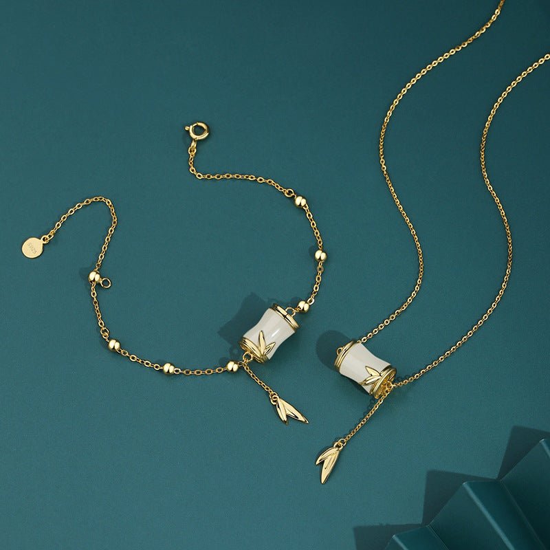 gold jade bracelet: hetian bamboo 925 silver | star8s