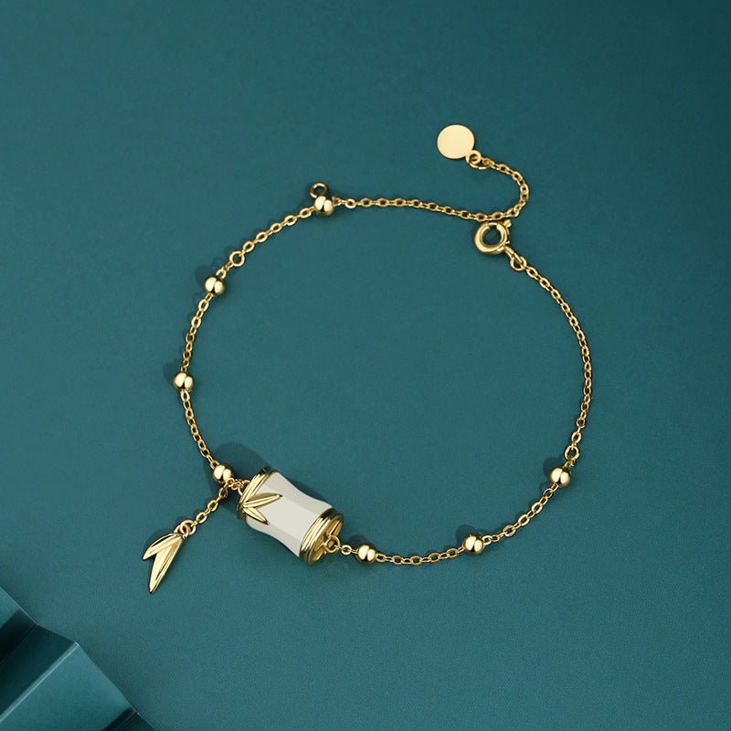 gold jade bracelet: hetian bamboo 925 silver | star8s