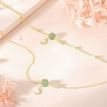 Jade Bracelets - Hetian Jade, 925 Silver, Moon, Star, Ball Design | STAR8S
