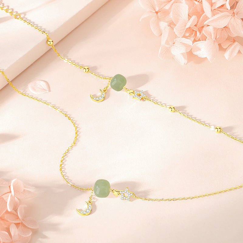 jade bracelets - hetian jade, 925 silver, moon, star, ball design | star8s