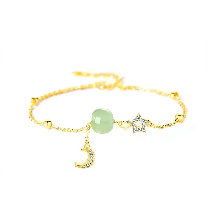 jade bracelets - hetian jade, 925 silver, moon, star, ball design | star8s