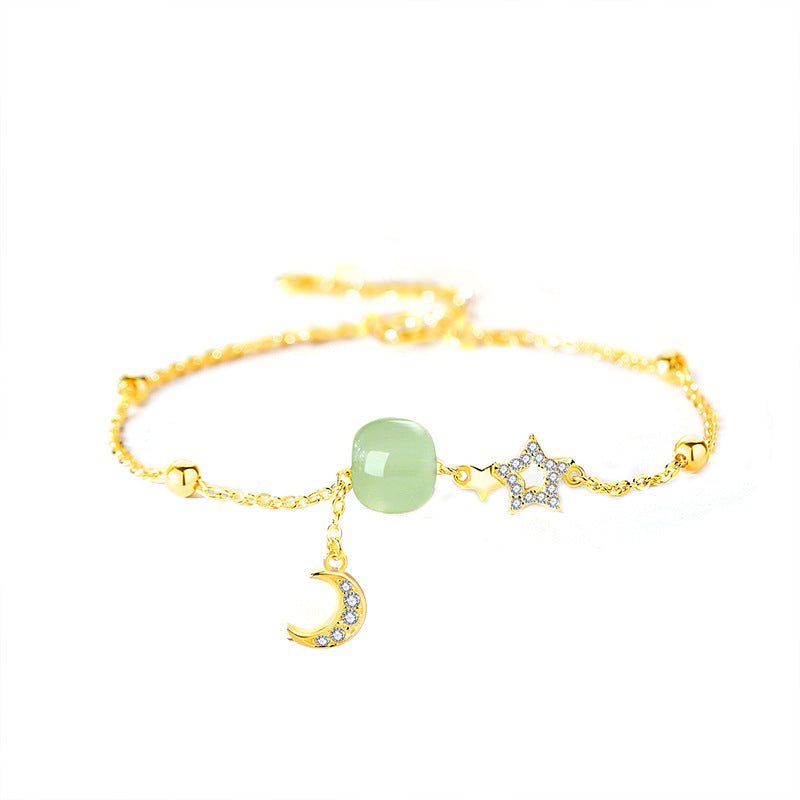 jade bracelets - hetian jade, 925 silver, moon, star, ball design | star8s