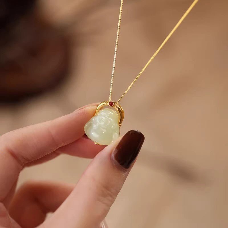 jade buddha necklace - sustainable heitian jade buddhist jewelry gift‌ | star8s