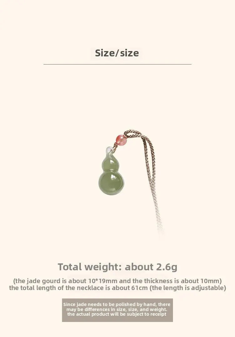 Jade Charm Necklace - Vintage Heitian Gourd Pendant | STAR8S