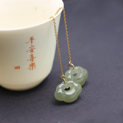 Jade Dangle Earrings: Hetian Ruyi Gift for Her | STAR8S