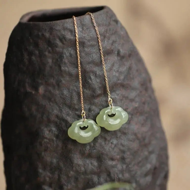 jade dangle earrings: hetian ruyi gift for her | star8s - star8s