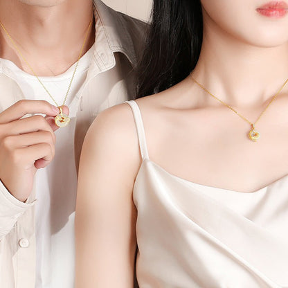 Jade Dragon Phoenix Pendants - 925 Silver Hetian Couples Necklace | STAR8S