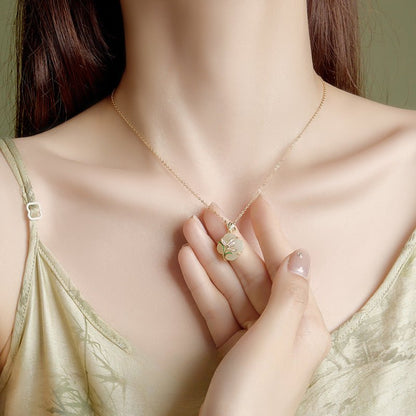 Jade Flower Necklace - 925 Silver Hetian Magnolia Clover | STAR8S