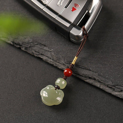 Jade Keychain: Hetian Ruyi Lock with Nanjiang Red Agate | STAR8S
