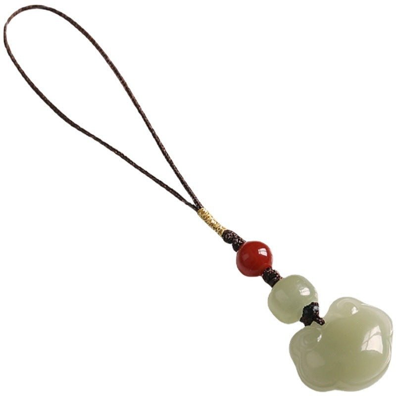 Jade Keychain: Hetian Ruyi Lock with Nanjiang Red Agate | STAR8S