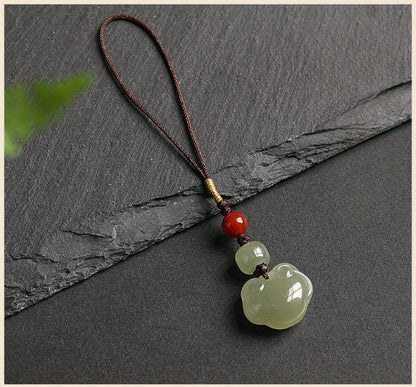 Jade Keychain: Hetian Ruyi Lock with Nanjiang Red Agate | STAR8S