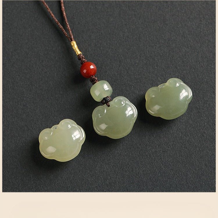jade keychain: hetian ruyi lock with nanjiang red agate | star8s - star8s