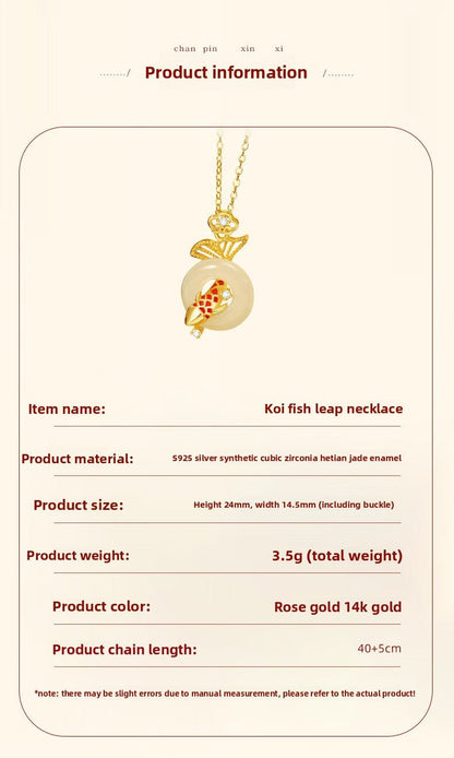 Jade Koi Pendant - Hetian Diving Koi Fish 925 Silver | STAR8S