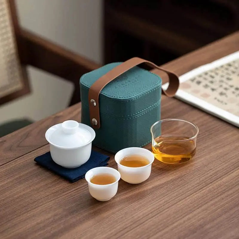 jade like ice travel tea set high end business portable gift kit - star8s