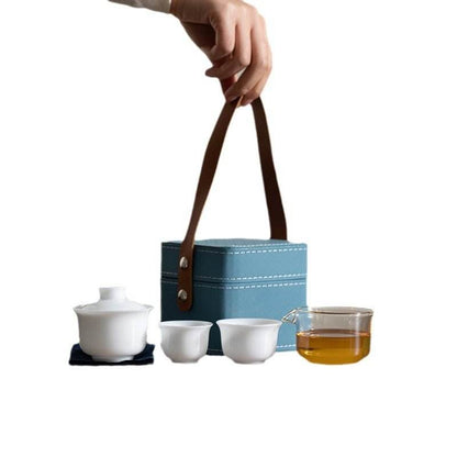 Jade Like Ice Travel Tea Set High End Business Portable Gift Kit - STAR8S